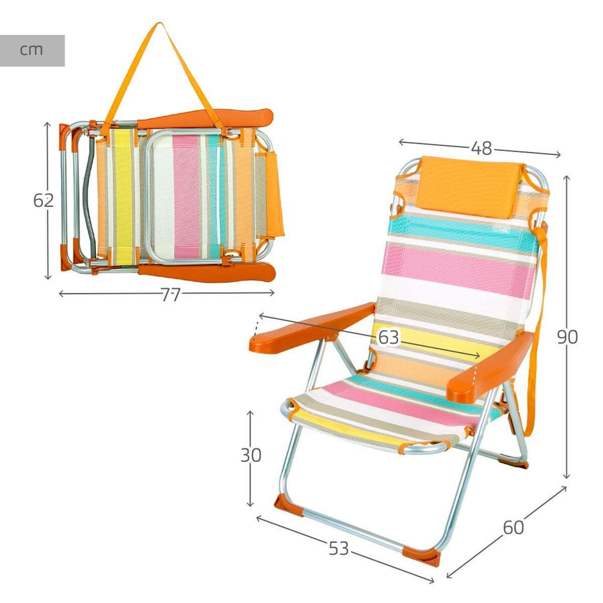 Beach Chair Aktive 48 x 90 x 60 cm